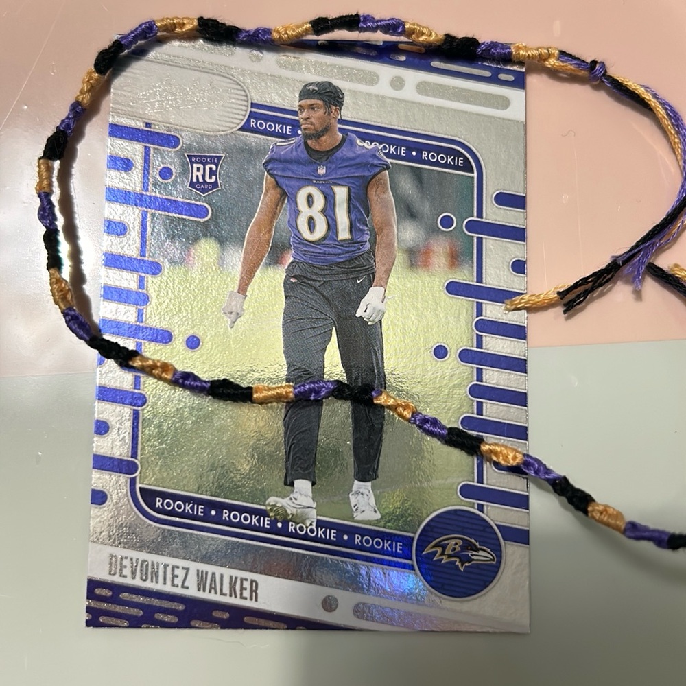 Baltimore Ravens Rookie Card with Bracelet